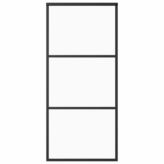 Vidaxl schuifdeur 90x205 cm esg-glas en aluminium zwart