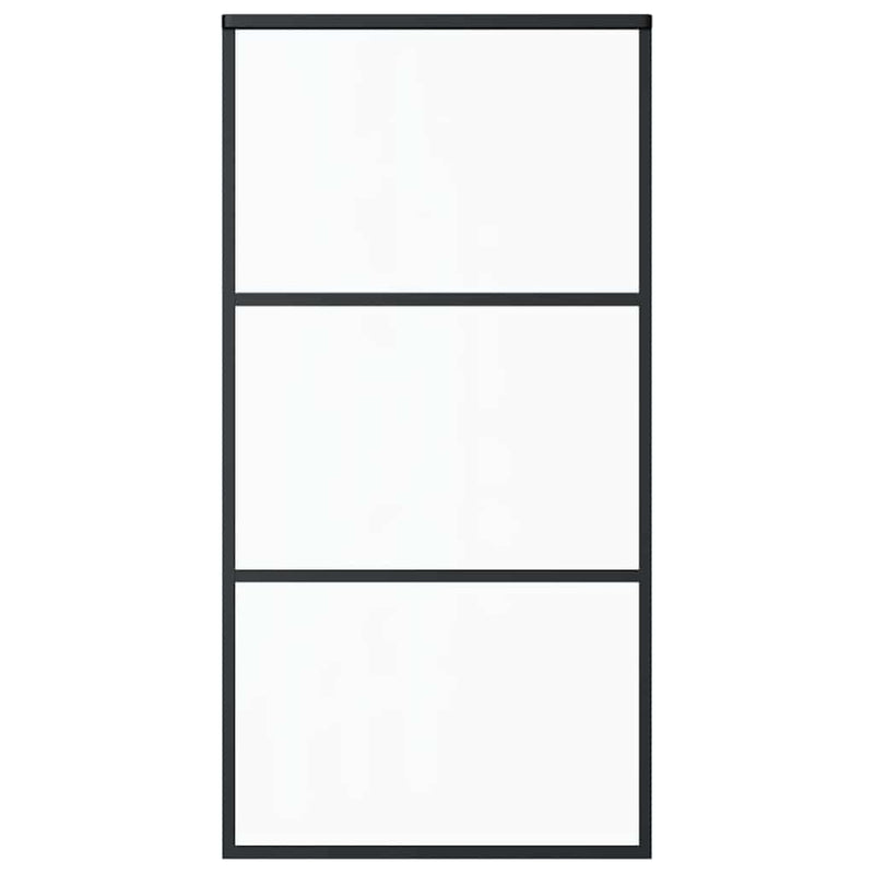 Afbeelding laden in galerijviewer, Vidaxl schuifdeur 102x205 cm esg-glas en aluminium zwart
