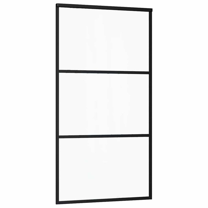 Afbeelding laden in galerijviewer, Vidaxl schuifdeur 102x205 cm esg-glas en aluminium zwart
