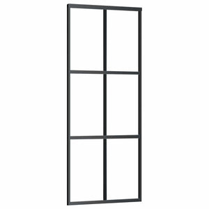 Vidaxl schuifdeur 76x205 cm esg-glas en aluminium zwart