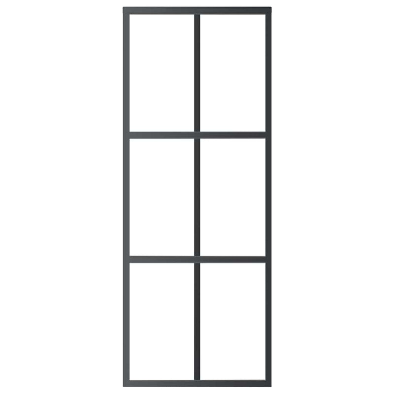 Afbeelding laden in galerijviewer, Vidaxl schuifdeur 76x205 cm esg-glas en aluminium zwart
