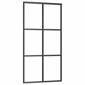 Vidaxl schuifdeur 102x205 cm esg-glas en aluminium zwart