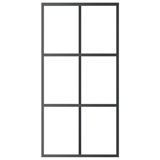 Vidaxl schuifdeur 102x205 cm esg-glas en aluminium zwart