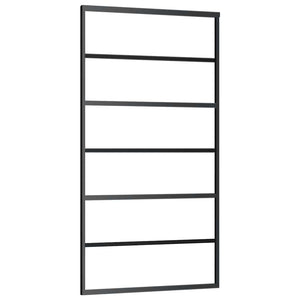 Vidaxl schuifdeur 102x205 cm esg-glas en aluminium zwart