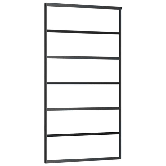Vidaxl schuifdeur 102x205 cm esg-glas en aluminium zwart