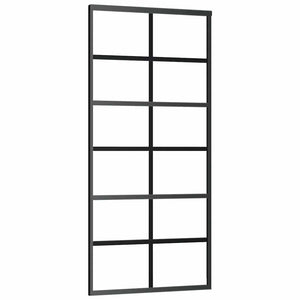 Vidaxl schuifdeur 90x205 cm esg-glas en aluminium zwart