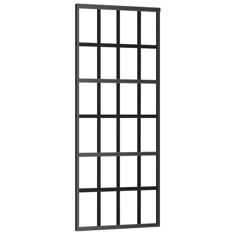 Afbeelding laden in galerijviewer, Vidaxl schuifdeur 76x205 cm esg-glas en aluminium zwart
