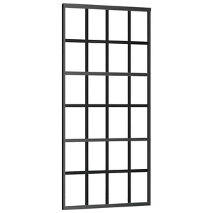 Vidaxl schuifdeur 90x205 cm esg-glas en aluminium zwart