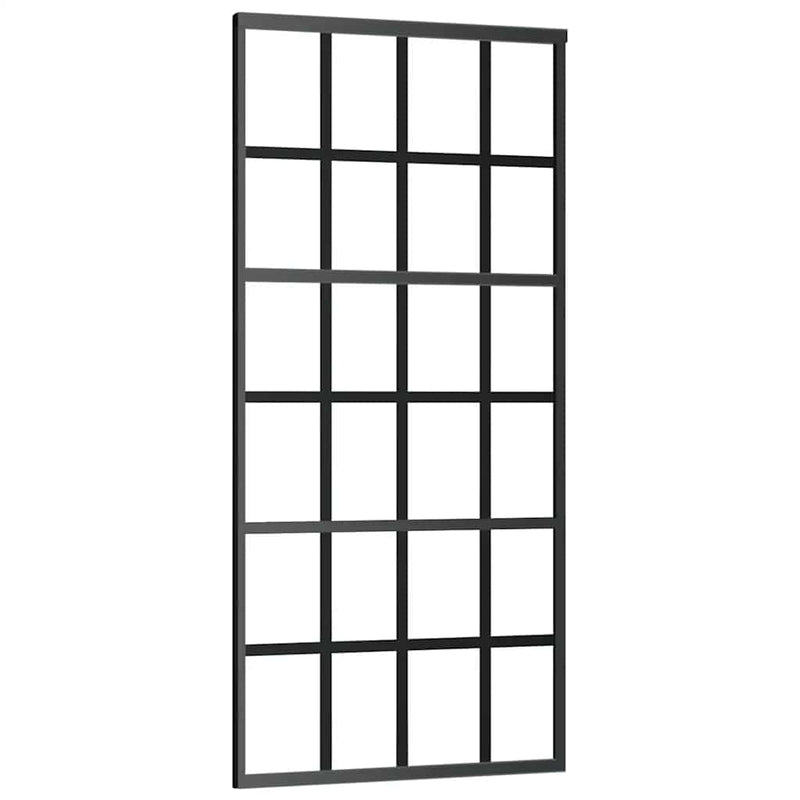 Afbeelding laden in galerijviewer, Vidaxl schuifdeur 90x205 cm esg-glas en aluminium zwart
