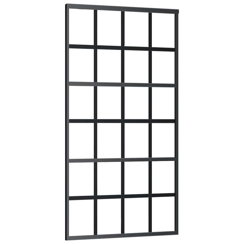 Afbeelding laden in galerijviewer, Vidaxl schuifdeur 102x205 cm esg-glas en aluminium zwart
