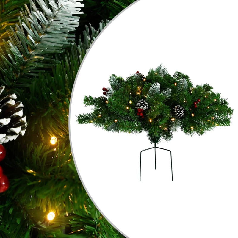 Afbeelding laden in galerijviewer, Vidaxl kerstdecoratie met verlichting 40 cm pvc groen
