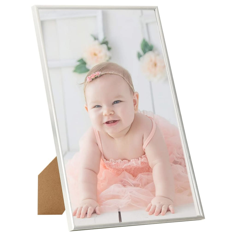Afbeelding laden in galerijviewer, Vidaxl fotolijsten 3 st voor tafel 21x29,7cm mdf zilverkleurig

