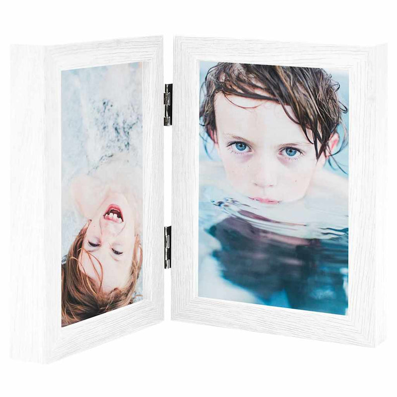 Afbeelding laden in galerijviewer, Vidaxl fotolijst tweeluik 2x(10x15 cm) wit
