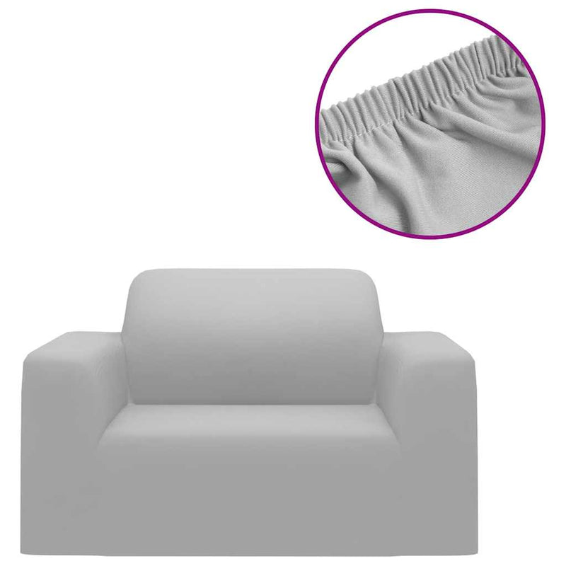 Afbeelding laden in galerijviewer, Vidaxl stretch meubelhoes voor bank grijs polyester jersey
