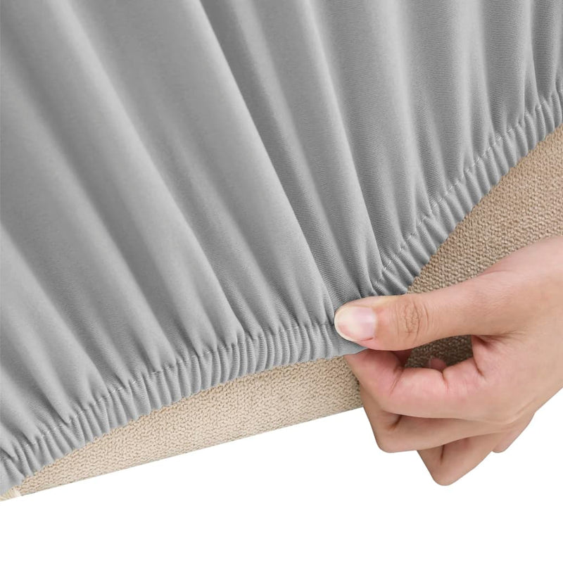 Afbeelding laden in galerijviewer, Vidaxl vierzitsbankhoes stretch polyester jersey grijs
