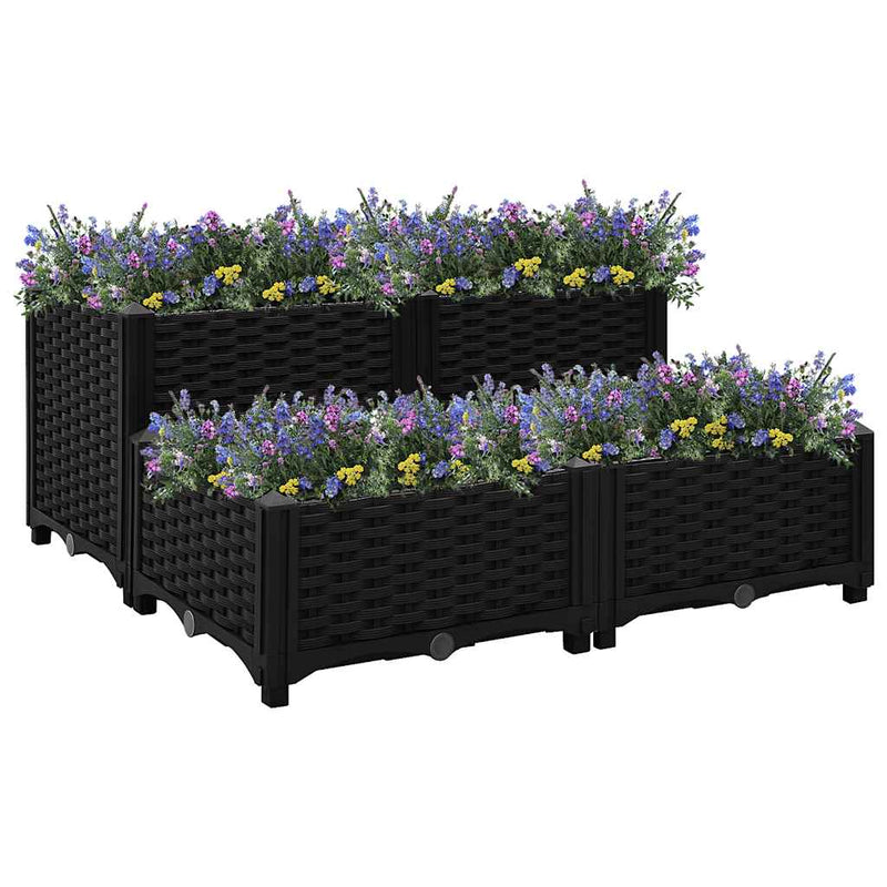 Afbeelding laden in galerijviewer, Vidaxl plantenbak verhoogd 80x80x38 cm polypropyleen
