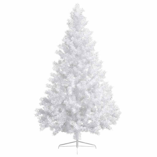 Vidaxl kunstkerstboom met verlichting en kerstballen half 210 cm wit