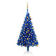 VidaXL Kunstkerstboom met verlichting en kerstballen 120 cm PVC blauw