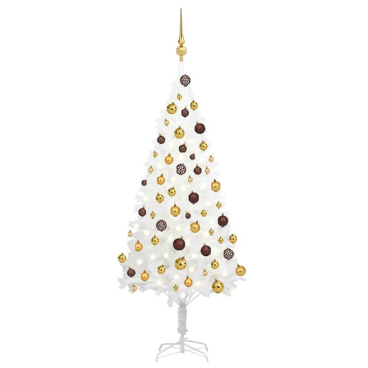 VidaXL Kunstkerstboom met verlichting en kerstballen 120 cm wit