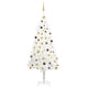 Vidaxl kunstkerstboom met verlichting en kerstballen 210 cm pvc wit
