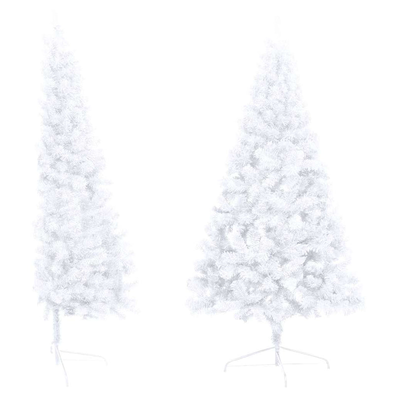 Afbeelding laden in galerijviewer, Vidaxl kunstkerstboom met verlichting en kerstballen half 150 cm wit
