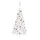 VidaXL Kunstkerstboom met verlichting en kerstballen half 210 cm wit