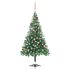 Vidaxl kunstkerstboom met verlichting en kerstballen 546 takken 180 cm