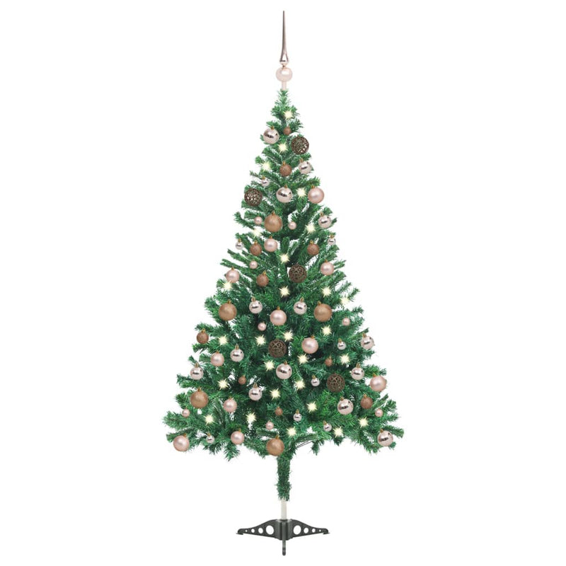 Afbeelding laden in galerijviewer, Vidaxl kunstkerstboom met verlichting en kerstballen 546 takken 180 cm
