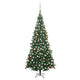 VidaXL Kunstkerstboom met verlichting en kerstballen L 240 cm groen
