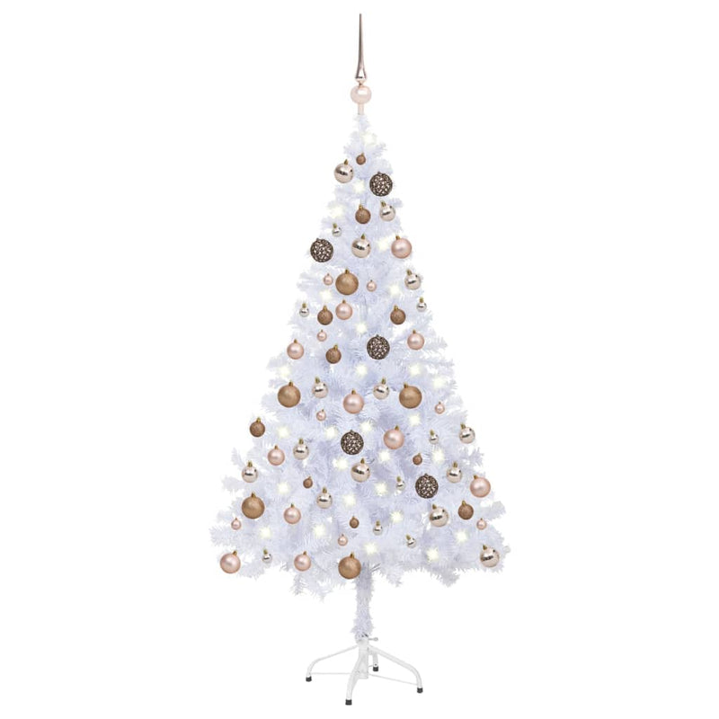 Afbeelding laden in galerijviewer, Vidaxl kunstkerstboom met verlichting en kerstballen 380 takken 150 cm
