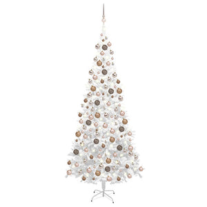 VidaXL Kunstkerstboom met verlichting en kerstballen L 240 cm wit