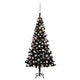 Vidaxl kunstkerstboom met verlichting en kerstballen 120 cm pvc zwart