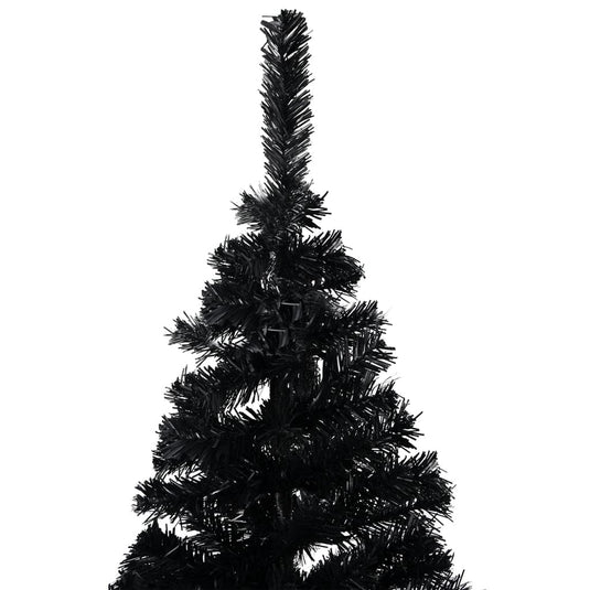 Vidaxl kunstkerstboom met verlichting en kerstballen 120 cm pvc zwart