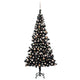 VidaXL Kunstkerstboom met verlichting en kerstballen 240 cm PVC zwart