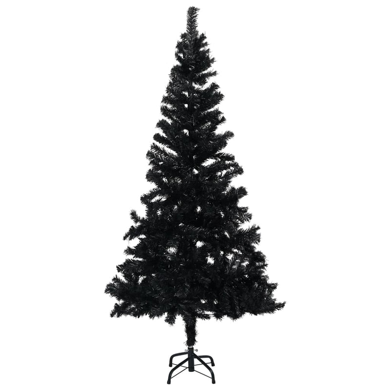 Afbeelding laden in galerijviewer, VidaXL Kunstkerstboom met verlichting en kerstballen 240 cm PVC zwart
