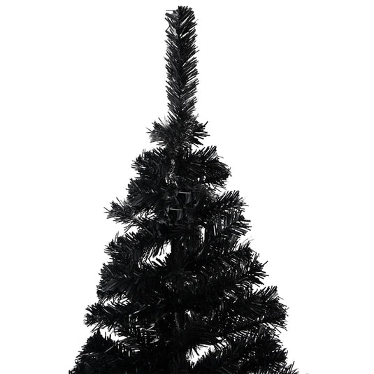 VidaXL Kunstkerstboom met verlichting en kerstballen 240 cm PVC zwart