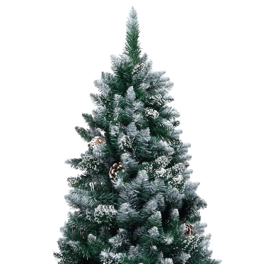 Vidaxl kunstkerstboom met led en kerstballen en dennenappels 180 cm