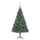 VidaXL Kunstkerstboom met verlichting en kerstballen 210 cm PVC groen