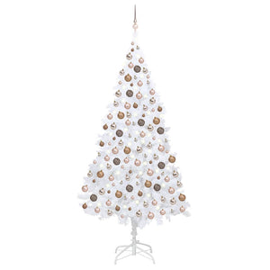 VidaXL Kunstkerstboom met verlichting en kerstballen 240 cm wit