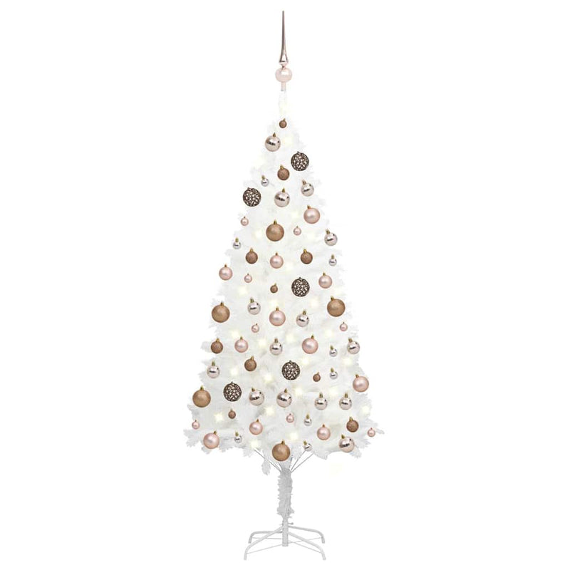 Afbeelding laden in galerijviewer, Vidaxl kunstkerstboom met verlichting en kerstballen 120 cm wit
