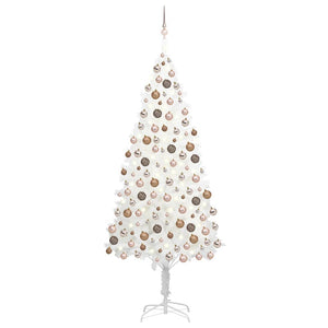 Vidaxl kunstkerstboom met verlichting en kerstballen 240 cm wit