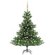 VidaXL Kunstkerstboom Nordmann met LED's en kerstballen 210 cm groen