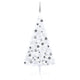 VidaXL Kunstkerstboom met verlichting en kerstballen half 120 cm wit