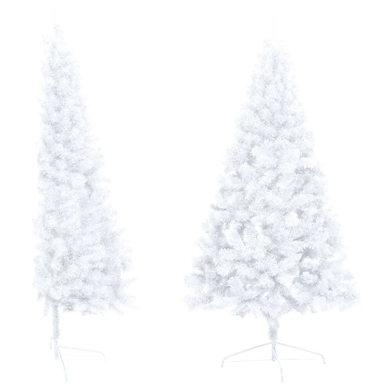 Afbeelding laden in galerijviewer, Vidaxl kunstkerstboom met verlichting en kerstballen half 210 cm wit
