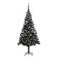 Vidaxl kunstkerstboom met verlichting en kerstballen 240 cm pvc zwart