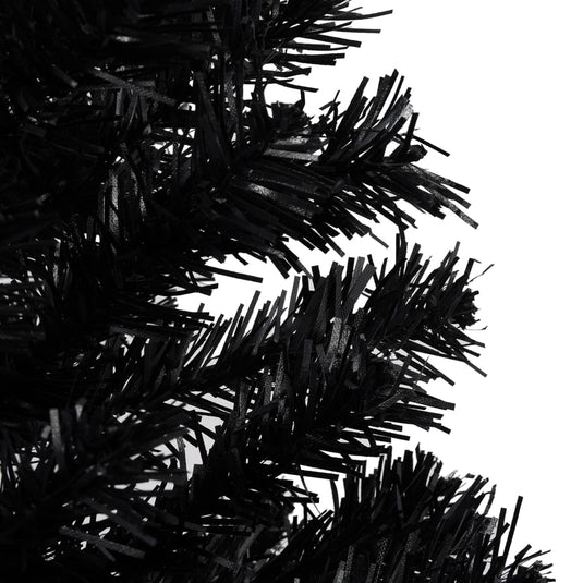 Vidaxl kunstkerstboom met verlichting en kerstballen 240 cm pvc zwart