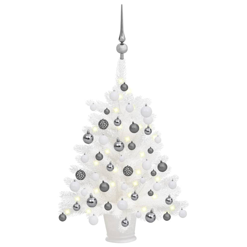 Afbeelding laden in galerijviewer, VidaXL Kunstkerstboom met verlichting en kerstballen 65 cm wit
