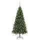 Vidaxl kunstkerstboom met verlichting en kerstballen 210 cm groen