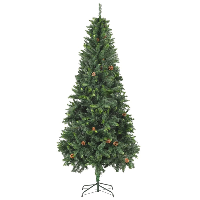 Afbeelding laden in galerijviewer, Vidaxl kunstkerstboom met verlichting kerstballen dennenappels 210 cm
