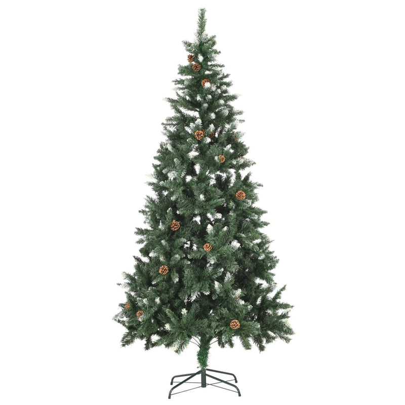 Afbeelding laden in galerijviewer, Vidaxl kunstkerstboom met verlichting kerstballen dennenappels 210 cm
